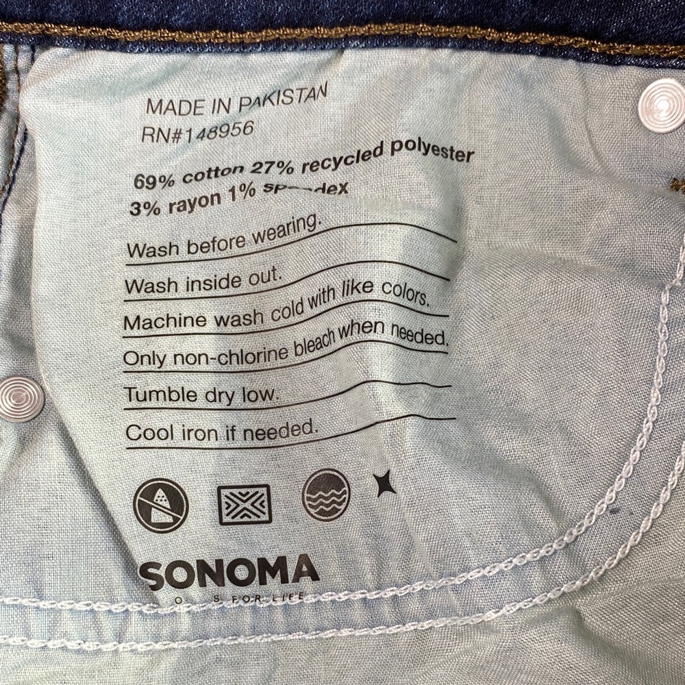 Sonoma Cut Off Denim Shorts Dark Blue Size 14 - Picture 7 of 7